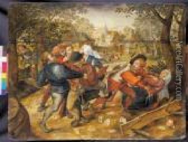 Rissa Tra Contadini Oil Painting - Pieter The Younger Brueghel