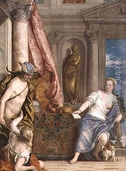 Hermes, Herse and Aglauros, c.1576-84 Oil Painting - Paolo Veronese (Caliari)
