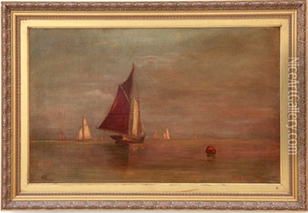 Sailboats Oil Painting - Mauritz Frederick Hendrick de Haas