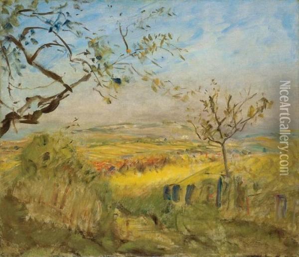 Herbstlandschaft Neukastel, Blick Auf Ilbesheim Oil Painting - Max Slevogt