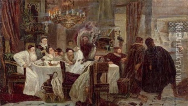Marranos Unter Der Inquisition In Spanien Oil Painting - Moicey Maimon
