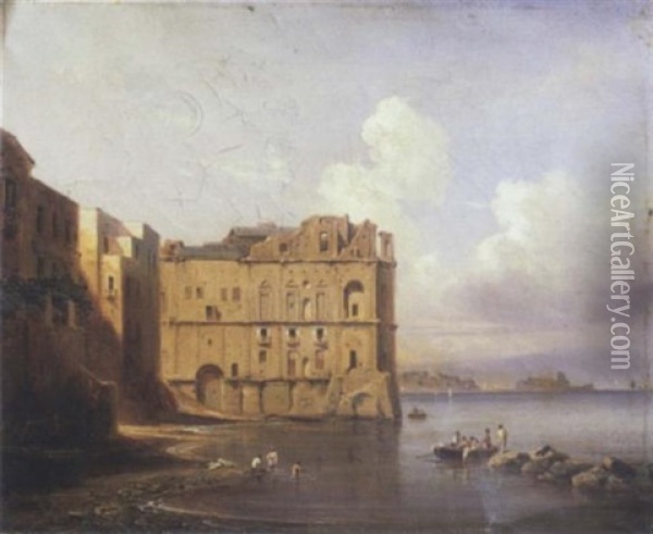 Paysage Des Environs De Naples Oil Painting - Alphee De Regny