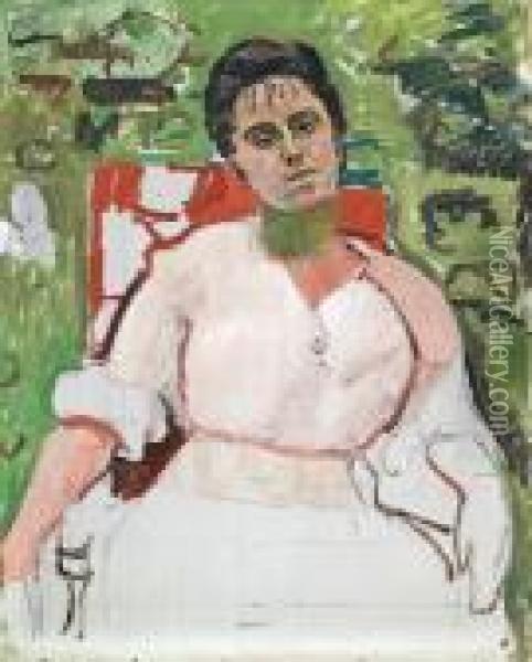 Portrait De Madame Clemence Meynet Foudral Oil Painting - Ferdinand Hodler