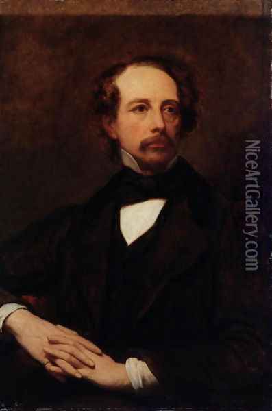 Portrait of Charles Dickens 1812-1870 1855 Oil Painting - Ary Scheffer