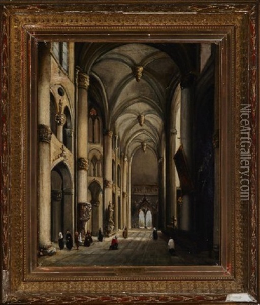 Eglise De Belem, Portugal Oil Painting - Adrien Dauzats
