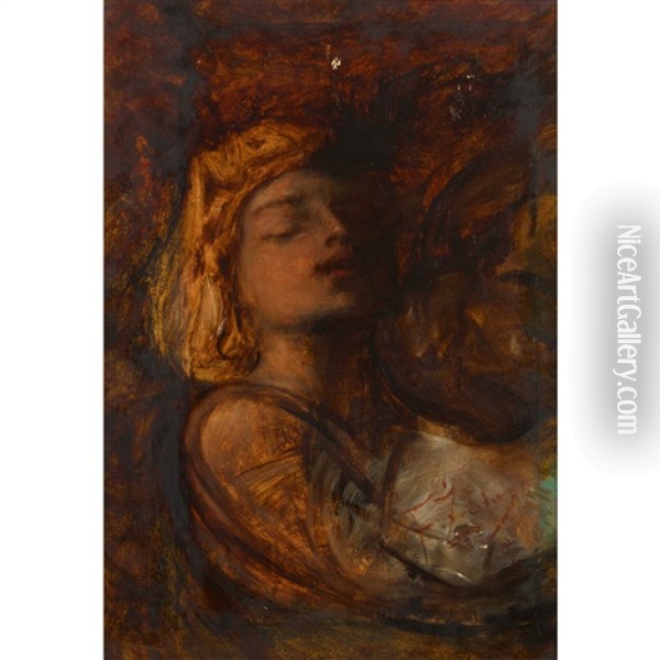 Glowa Kobieca (frauenkopf) Oil Painting - Franciszek Zmurko