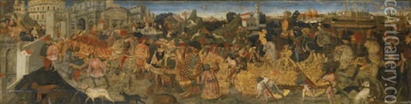 Triumph Of Marcus Furius Camillus Oil Painting -  Apollonio di Giovanni di Tommaso