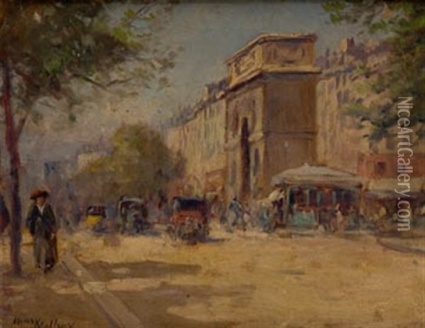 Avenida Oil Painting - Henri Malfroy-Savigny