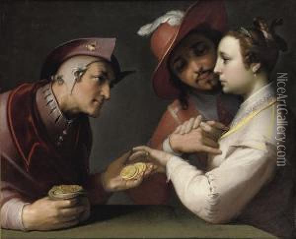 The Choice Between Young And Old Oil Painting - Cornelis Cornelisz Van Haarlem
