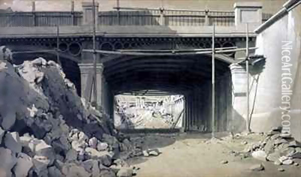 Hampstead Road Bridge 4 Oil Painting - John Cooke Bourne