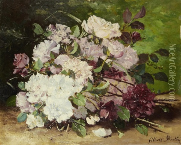Still Life Of Flowers Oil Painting - Charles Gilbert-Martin