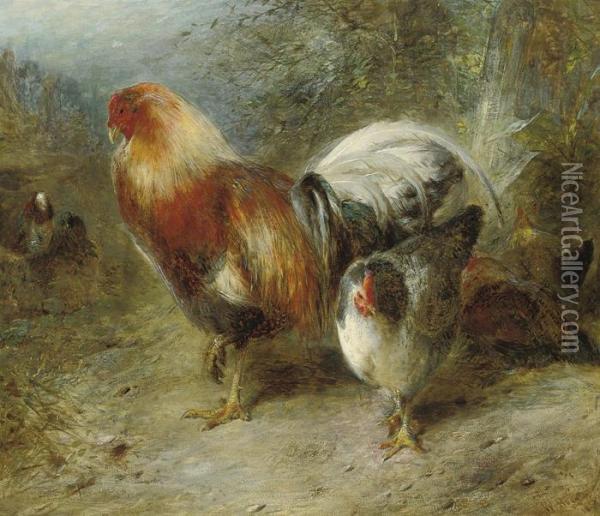 The Village Champion Oil Painting - William Huggins