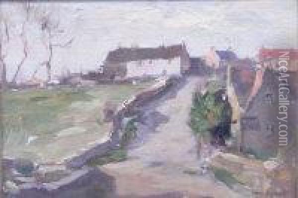Cornish Cottages Oil Painting - Elizabeth Armstrong