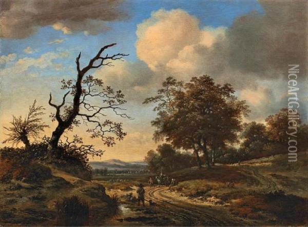 Landschaft Mit Einem Weg Am Waldrand Oil Painting - Jan Wijnants