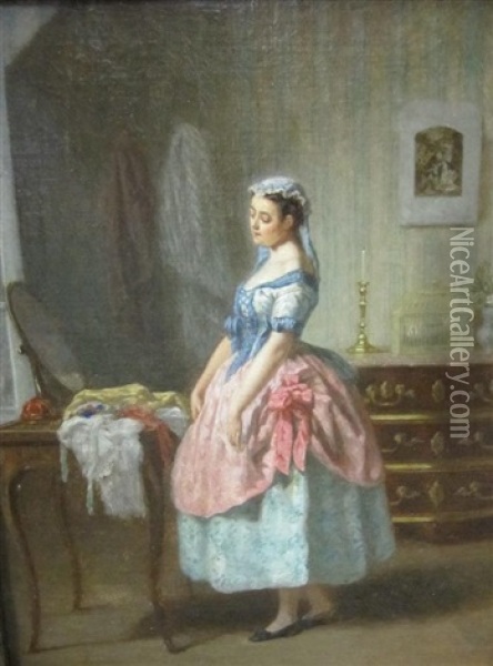 In A Dressing Room Oil Painting - Paul Seignac