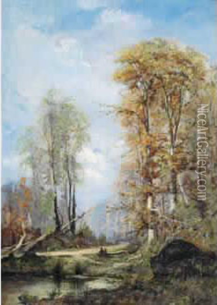 Le Chemin A L'oree Du Bois Oil Painting - Louis-Aime Japy