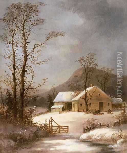 Winter Farmyard Oil Painting - George Henry Durrie