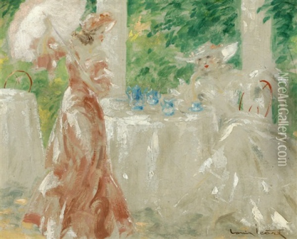 After The Lunch Oil Painting - Louis Icart