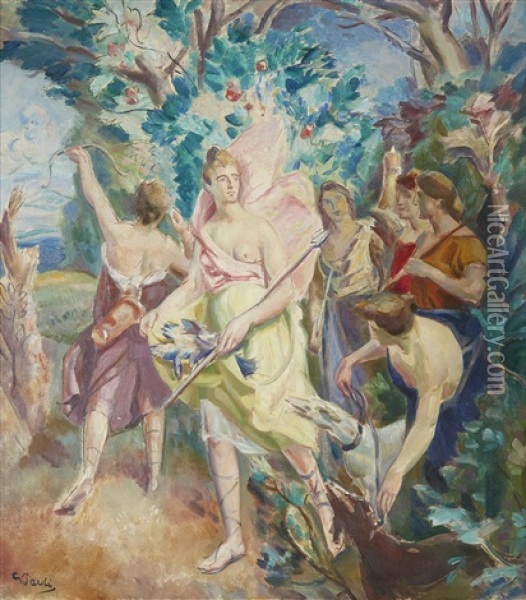 Jaktens Gudinna Diana Oil Painting - Georg Pauli