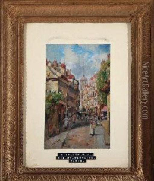 Rue St. Germaine, Paris Oil Painting - Andrew Colley