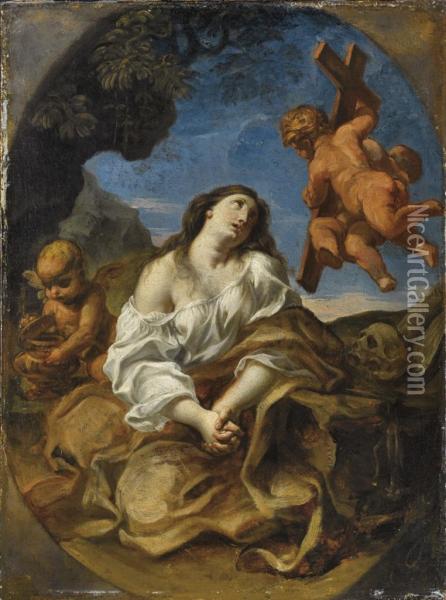 Maddalena In Preghiera Oil Painting - Giuseppe Ghezzi