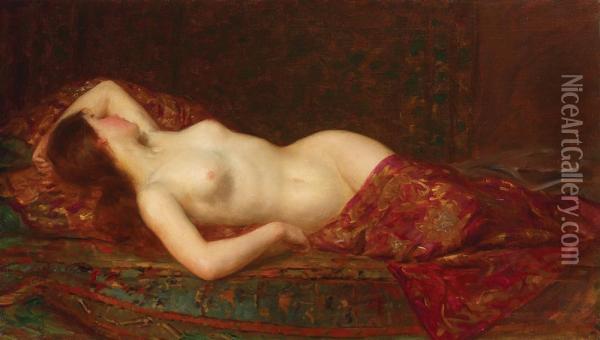 Sleeping Nude Oil Painting - Pierre Bellet
