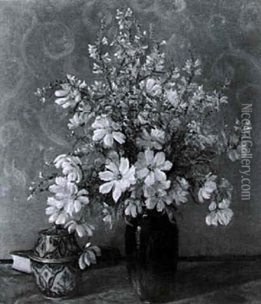 Bouquet Of Flowers Oil Painting - Olive Parker Black