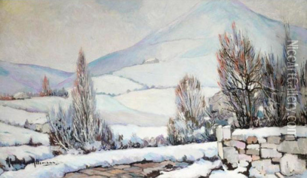 Snowy Landscape Oil Painting - Alexander Altmann