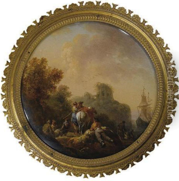 Personnages Pres D'un Rivage Oil Painting - Nicolas Antoine Taunay