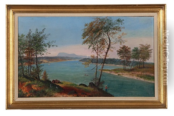 Lake Ontario Near Pittsfield, Mass (pair) Oil Painting - Edwin Whitefield