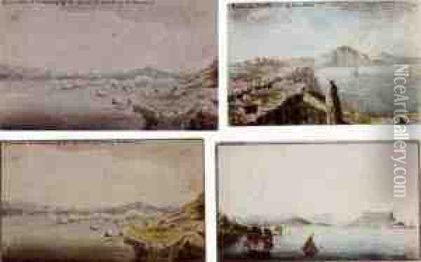 Views Of Gibraltar Oil Painting - William, Captain Sandby