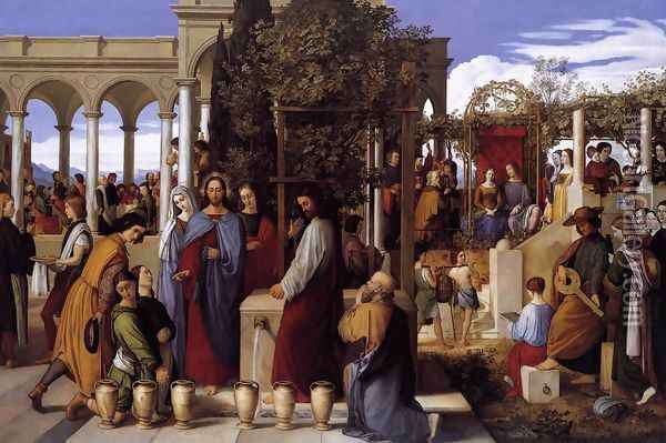 The Wedding Feast at Cana 1819 Oil Painting - Julius Schnorr Von Carolsfeld