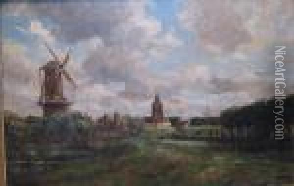 Hollands Landschap Oil Painting - Victor Gilsoul