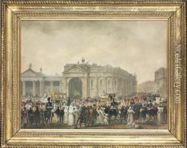 King George Iv At College Green Oil Painting - William Turner De Lond