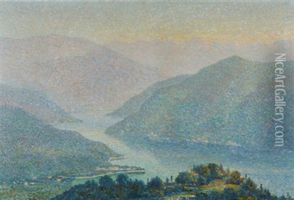 Blick Auf Den Luganersee Oil Painting - Annunzio Barchi