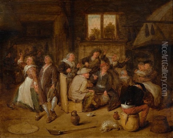 Tavern Scene Oil Painting - Jan Jacobsz Molenaer