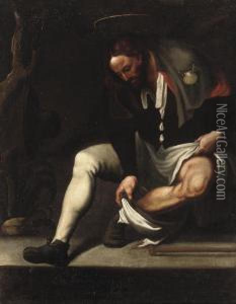 Sachis, Il Pordenone Saint Roch Oil Painting - Giov. Ant.De'Sacchis Pordenone