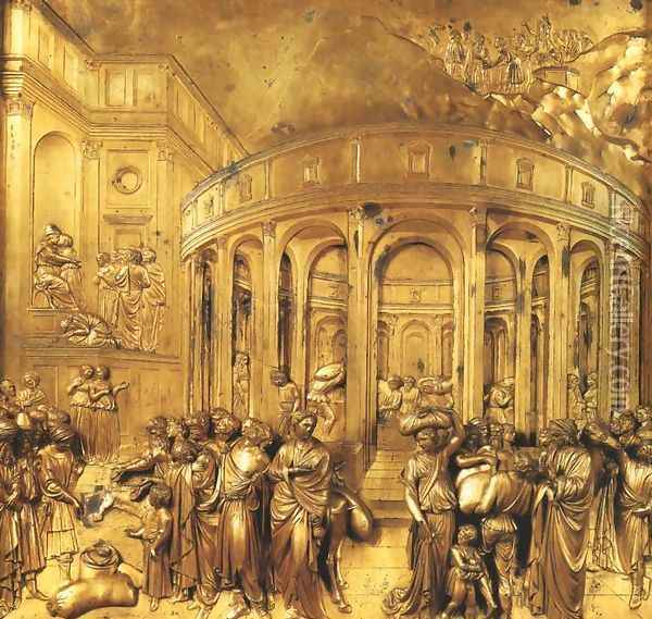 Joseph Sold into Slavery Oil Painting - Lorenzo Ghiberti