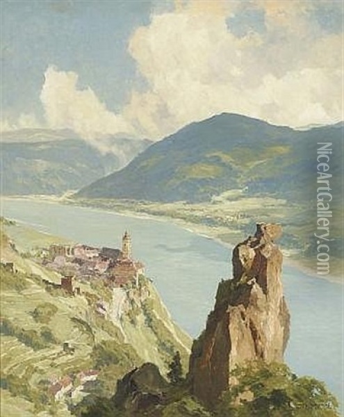 In Der Wachau - Durnstein Oil Painting - Hans Maurus