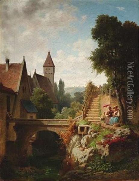 Partie In Maulbronn Oil Painting - Arnold Meermann