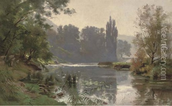 Summer On The River Oil Painting - Albert Gabriel Rigolot