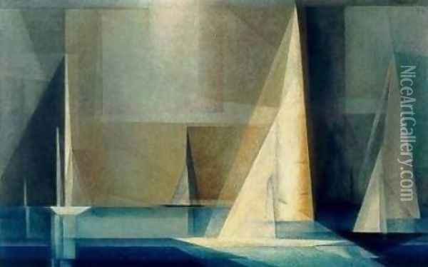Yachten Oil Painting - Lyonel Feininger
