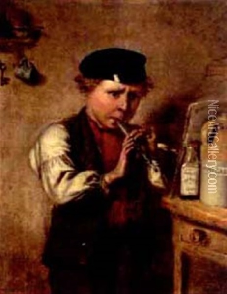 Der Junge Flotenspieler Oil Painting - Henry Garland