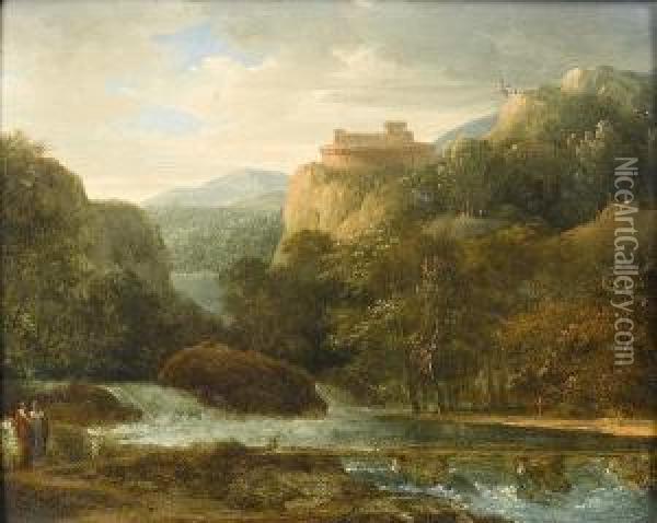 The Falls At Tivoli Oil Painting - Pierre-Henri de Valenciennes