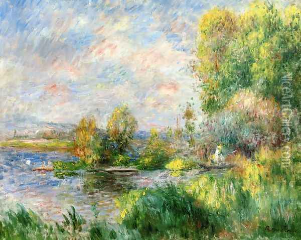 The Seine at Bougival Oil Painting - Pierre Auguste Renoir
