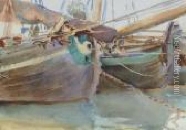 Venice, Boats Oil Painting - John Singer Sargent