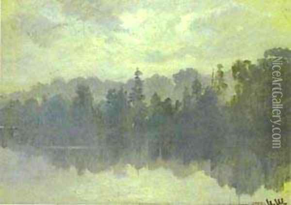Krestovsky Island Shrouded In Mist Oil Painting - Ivan Shishkin