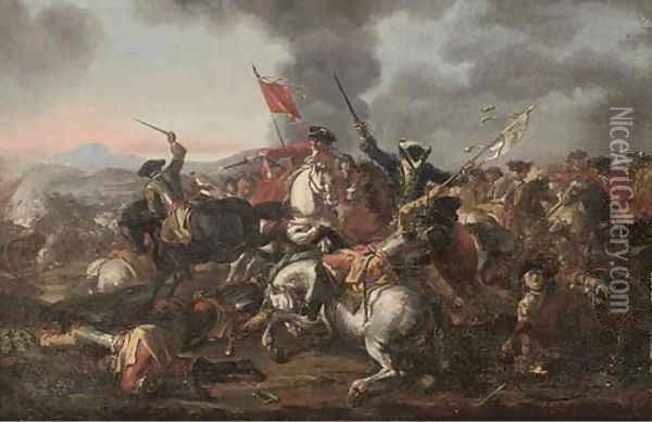 A cavalry engagement 2 Oil Painting - Jacques Courtois