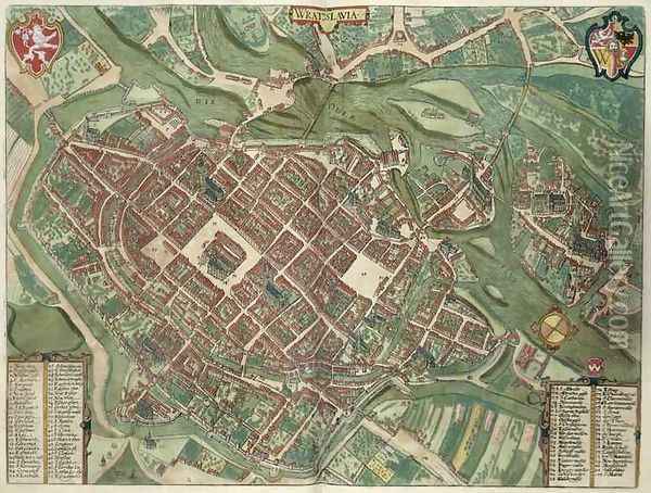 Map of Bratislava from Civitates Orbis Terrarum Oil Painting - Joris Hoefnagel