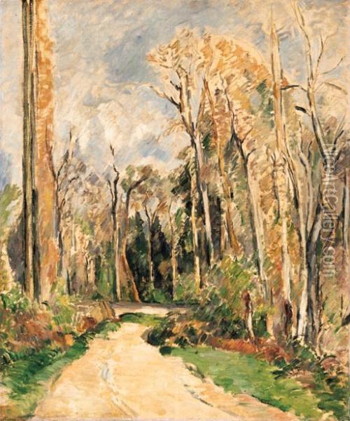 Chemin A L'entree De La Foret Oil Painting - Paul Cezanne